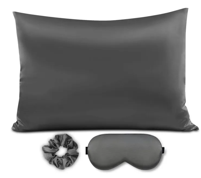 Silk-Effect Pillowcase Set – with Sleep Mask & Scrunchie